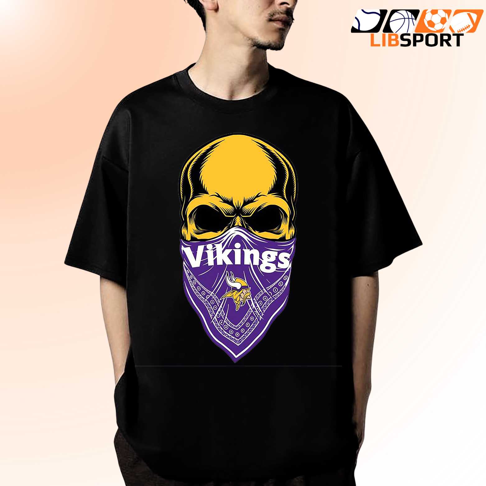 Skull Vikings T Shirt, Vintage Minnesota Tee, Unisex Streetwear Game Day Shirt